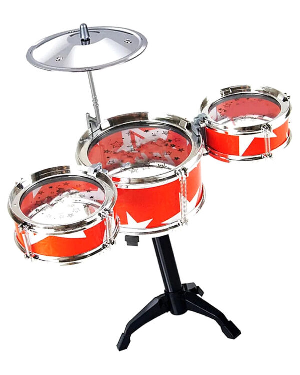 Mini Bateria Infantil com 3 Tambores e Banquinhos